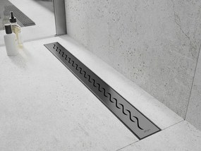 Mexen Flat 360° M18 sprchový žľab 50 cm, brúsený grafit, 1E23050-40