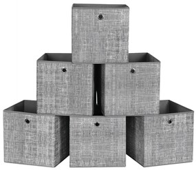 Úložné boxy GARY 6ks,30x30x30cm, šedá SongmicsHome