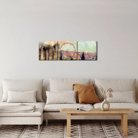 Obraz - Akropolis, Atény, Grécko (s hodinami) (90x30 cm)