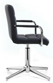LuxuryForm DESIGN Stolička VERONA na striebornom kríži - čierna