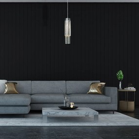 Závesné svietidlo Moonlight, 1x kryštáliky/akrylové tienidlo, ch