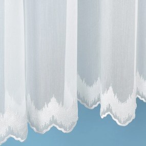 Svetlo smotanová záclona s perleťovo vytkávanou bordúrou cikcak do oblúčka ZAC-025 výška 295 cm Iba metráž