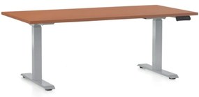 Výškovo nastaviteľný stôl OfficeTech D, 160 x 80 cm, sivá podnož, čerešňa