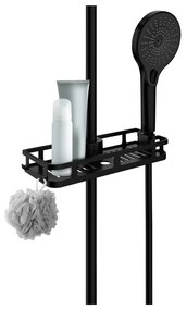 Matne čierna samodržiaca plastová kúpeľňová polička Libertà - Wenko