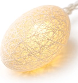 LED svetelná reťaz Eggs, 1,6 m, biela