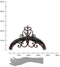 Esschert Design Kovový nástenný držiak na záhradnú hadicu Stella, 25,7x38,7 cm, hnedá