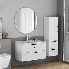 Vysoká závesná kúpeľňová skrinka Houseland Elyra 120 cm  biela