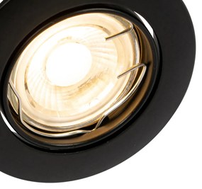 Sada 6 čiernych zapustených bodových svetiel GU10 35 mm - Edu