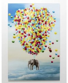 Balloon Elephant sklenený obraz viacfarebný 100x150 cm