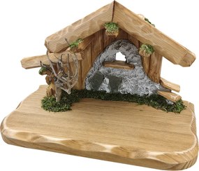 AMADEA Drevený betlehem BEZ FIGUREK 23 cm, český výrobok