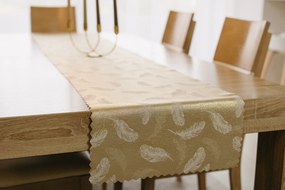 Dekorstudio Luxusný behúň na stôl Pierko - zlatý SW25 Rozmer behúňa (šírka x dĺžka): 40x110cm