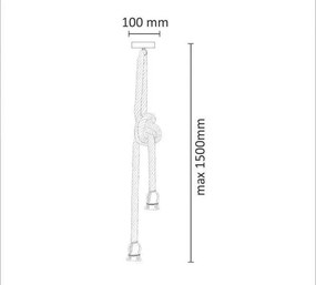 Luster na lanku ROPE 2xE27/12W/230V