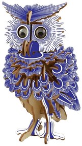 Woodcraft Drevené 3D puzzle Sova farebná