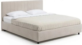 Béžová čalúnená dvojlôžková posteľ s úložným priestorom s roštom 160x200 cm Myra Slim Line – Bonami Selection