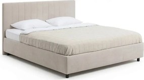 Béžová čalúnená dvojlôžková posteľ s úložným priestorom s roštom 180x200 cm Myra Slim Line – Bonami Selection