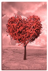 Obraz na plátne -  Srdce v tvare stromu- obdĺžnik 7106QA (75x50 cm)