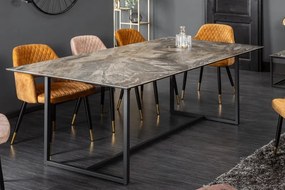 Jedálenský stôl Symbiosis 200cm keramický tmavošedý mramorový vzhľad