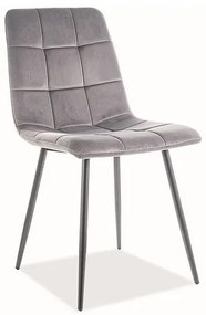 Jedálenská stolička Mila Velvet, sivá / čierna