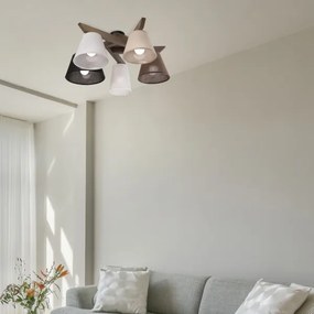 Brilagi - LED  Prisadený luster ANTHONY 5xE14/40W/230V dub orech