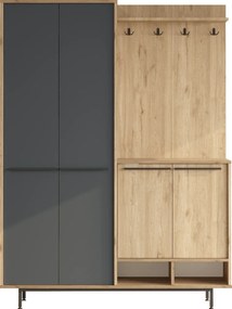 Predsieňová stena Houseland Pax dub Castello/antracitovo šedá