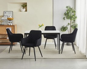 Otočné jedálenské kreslo NANA360 VELVET, čierne