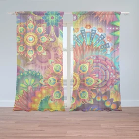 Sablio Záclony Farebné obrazce: 2ks 150x250cm