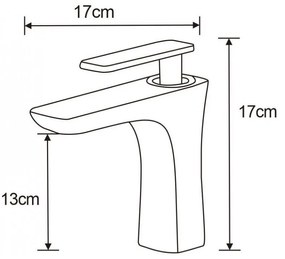 Mexen Indus, umývadlová batéria, čierna matná, 744600-70