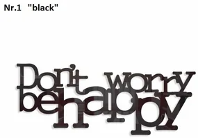 Don't worry be happy dekorácia na stenu fialová