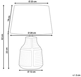 Keramická stolná lampa béžová OZAMA Beliani