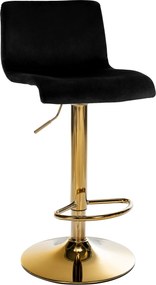 Barová stolička Hoover zamat - čierna