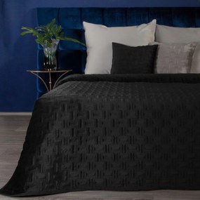 Čierny zamatový prehoz na posteľ v nadčasovom designe