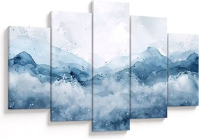 Obraz - Mraky a vlny, akvarel (150x105 cm)