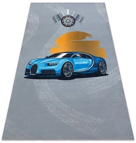 Detský koberec protišmykový BAMBINO 41730 Auto, sivý / modrý