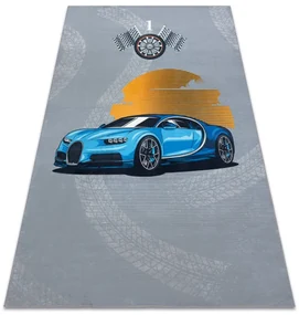Detský koberec protišmykový BAMBINO 41730 Auto, sivý / modrý