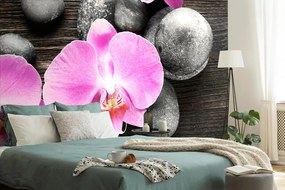 Samolepiaca fototapeta nádherná orchidea a kamene - 300x200