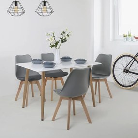 Set jedálenského nábytku stôl KARUP + 4ks stolička KINGSTON sivá