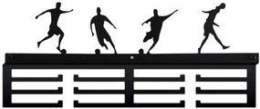 Nástenný vešiak na medaily FUTBALISTI čierny