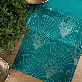 Dekorstudio Elegantný zamatový behúň na stôl BLINK 14 tmavotyrkysový Rozmer behúňa (šírka x dĺžka): 35x140cm
