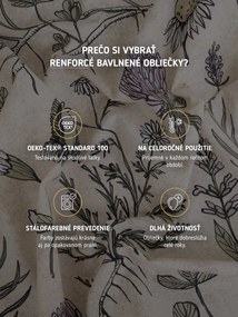 Bavlnené obliečky Renforcé - Herbár béžové