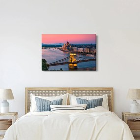 Obraz - Panorama mesta, Budapešť, Maďarsko (90x60 cm)