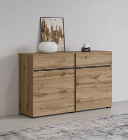 Kombinovaná komoda Cross 119 cm - dub wotan / čierna