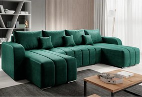 Veľký rohový gauč s funkciou spania Pufetto U velúr