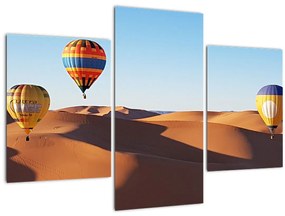Obraz - lietajúce balóny v púšti (90x60 cm)
