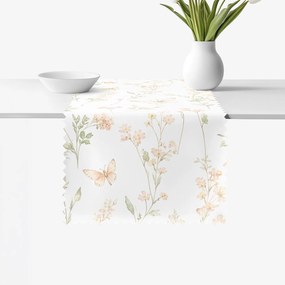 Goldea behúň na stôl teflónový - motýlia záhrada 35x120 cm