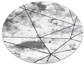 Koberec COZY Polygons kruh, geometrický - sivý