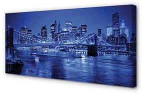 Obraz na plátne Panorama most mrakodrapy river 100x50 cm