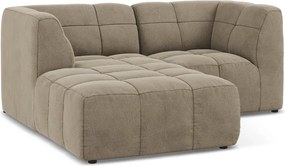 Hnedá zamatová rohová pohovka (ľavý roh/s leňoškou) Aloha – Makamii