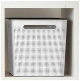 Úložný box s rúčkami BRISEN 18l, 29x29x29 cm, biely S vekom / Bez veka: Bez veka