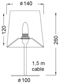 ACA DECOR Stolová lampa ARIOSO max. 40W/E14/230V/IP20, biela
