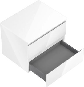 Mexen Orio, kúpeľňová skrinka 60 cm s hornou časťou, 2 zásuvky, biela lesklá, 91A10-06047-2-BFFC00